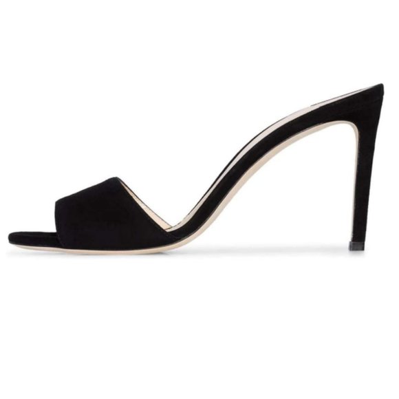 FSJ Shoes - FSJ Casual Peep Toe Mule Sandal Stiletto High Heel